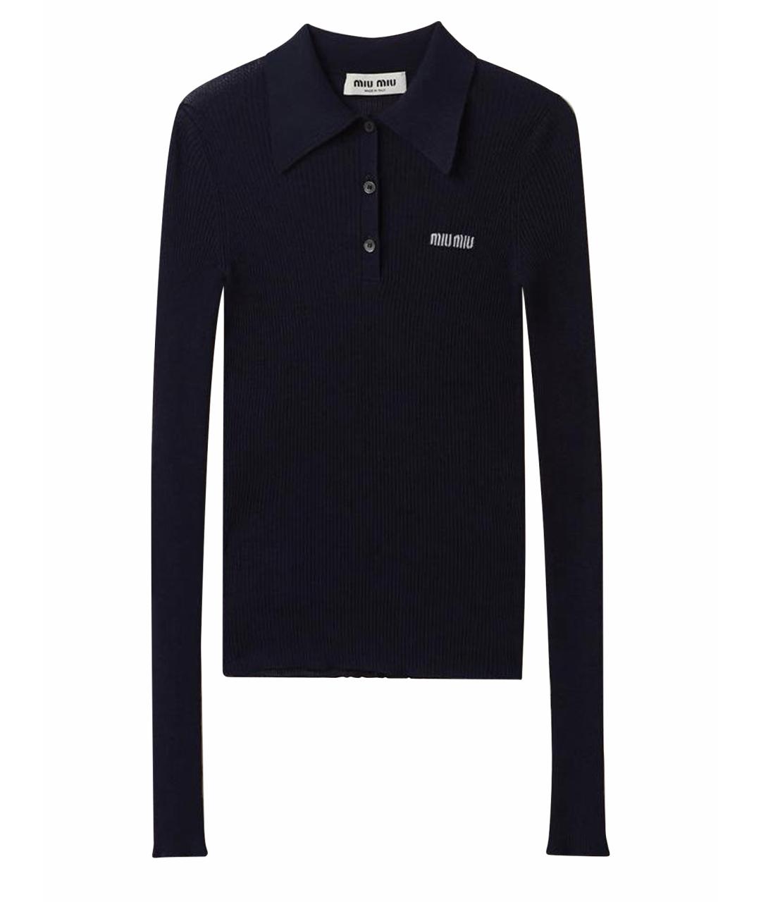 MIU MIU Темно-синий кашемировый джемпер / свитер, фото 1