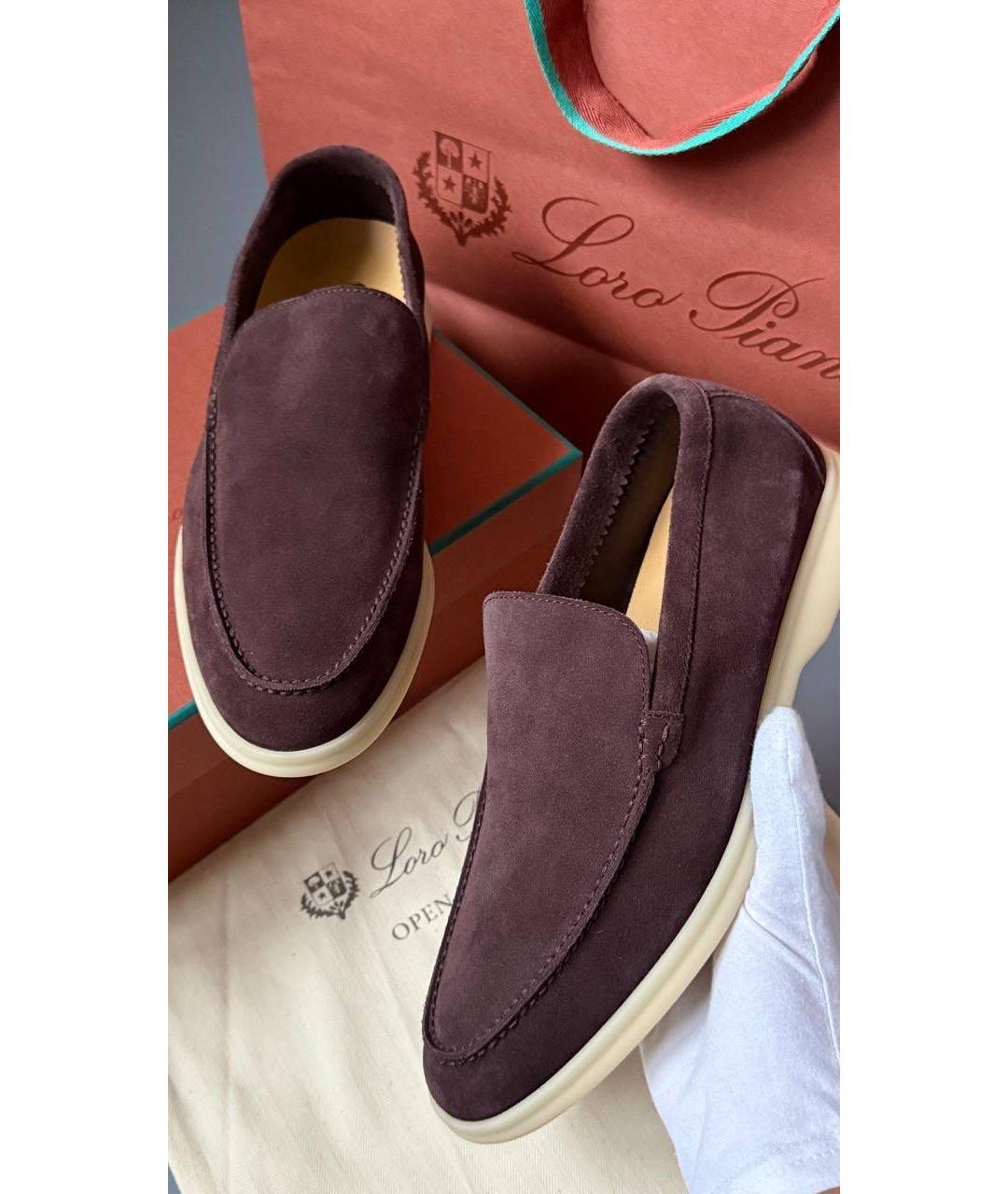 LORO PIANA Коричневые замшевые лоферы, фото 2