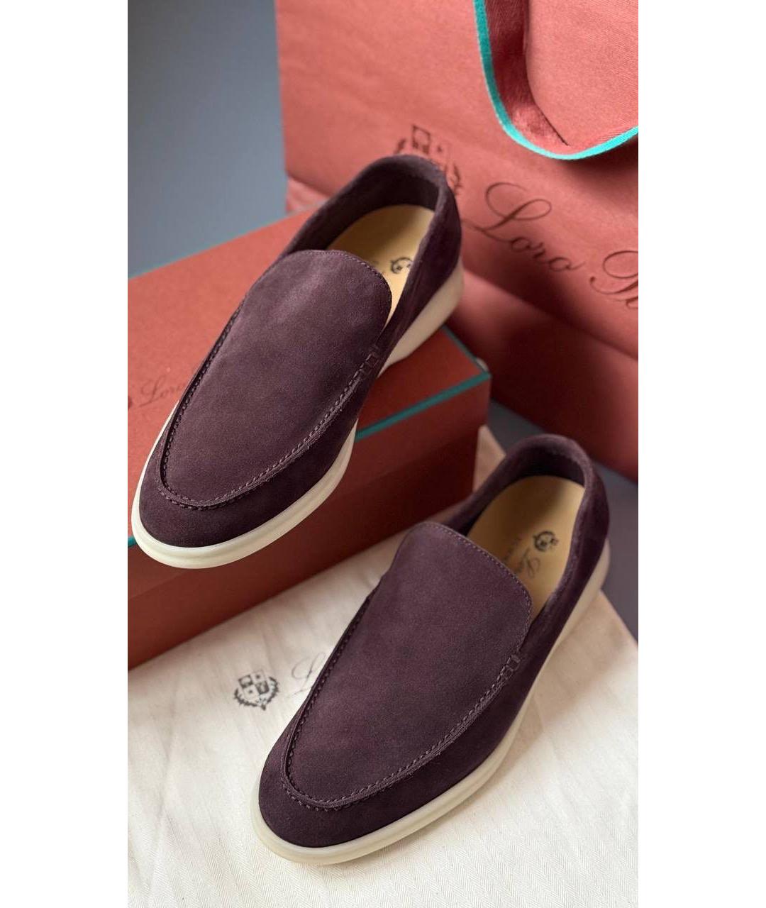 LORO PIANA Коричневые замшевые лоферы, фото 3