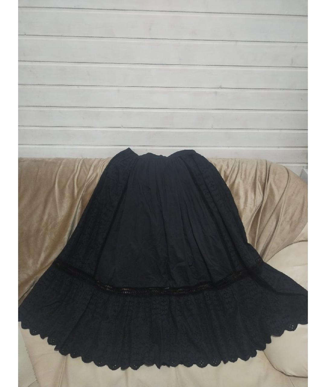 ERMANNO SCERVINO Черная хлопковая юбка макси, фото 3