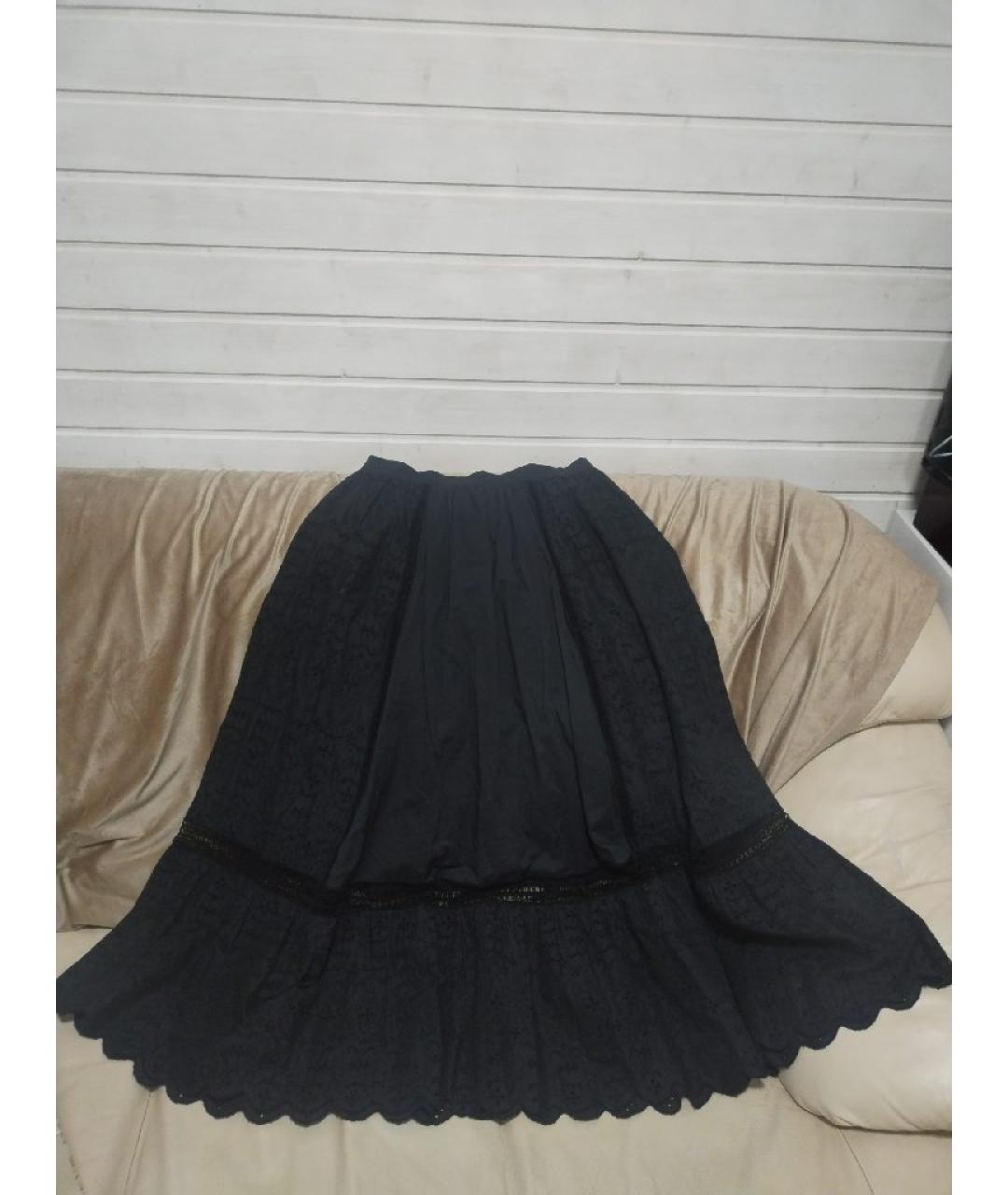 ERMANNO SCERVINO Черная хлопковая юбка макси, фото 2