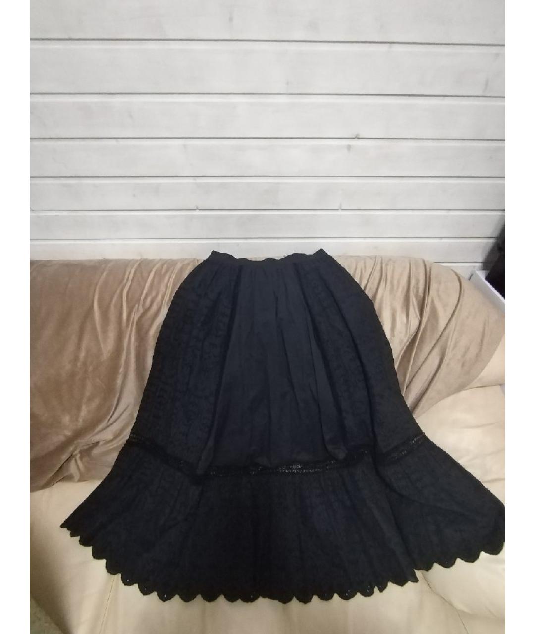 ERMANNO SCERVINO Черная хлопковая юбка макси, фото 9