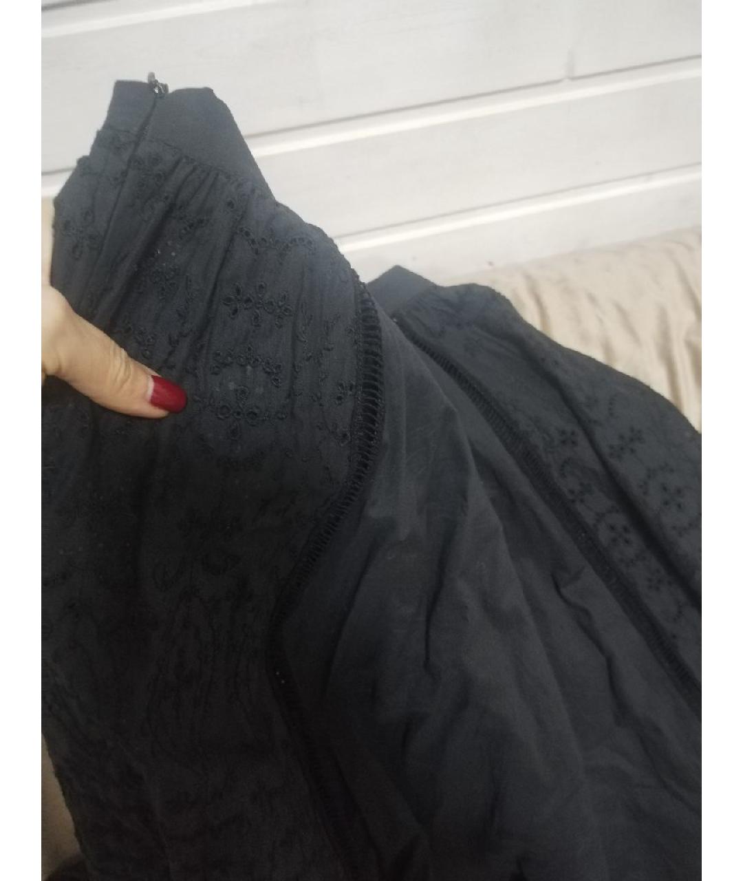 ERMANNO SCERVINO Черная хлопковая юбка макси, фото 5