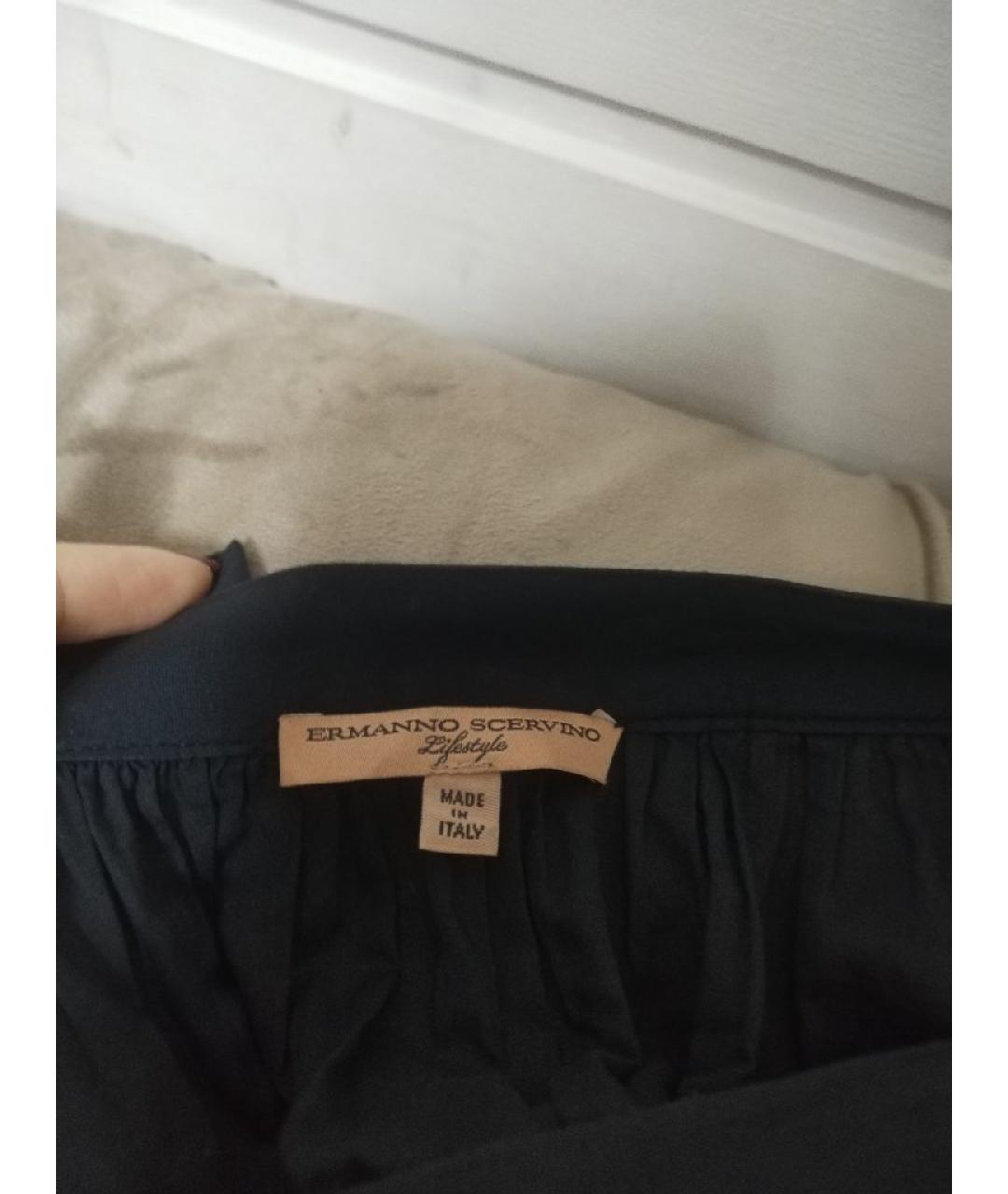 ERMANNO SCERVINO Черная хлопковая юбка макси, фото 7