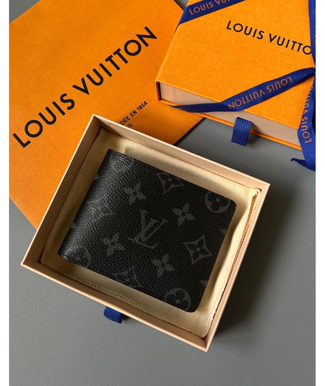 LOUIS VUITTON Серый кожаный кошелек, фото 2