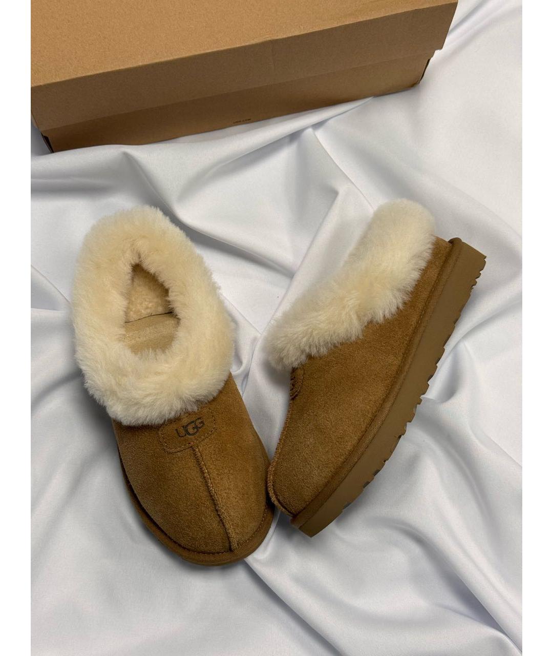 UGG AUSTRALIA Коричневые замшевые сабо, фото 3