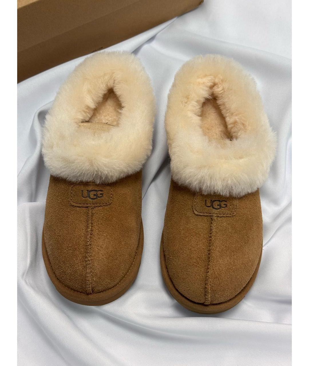 UGG AUSTRALIA Коричневые замшевые сабо, фото 6