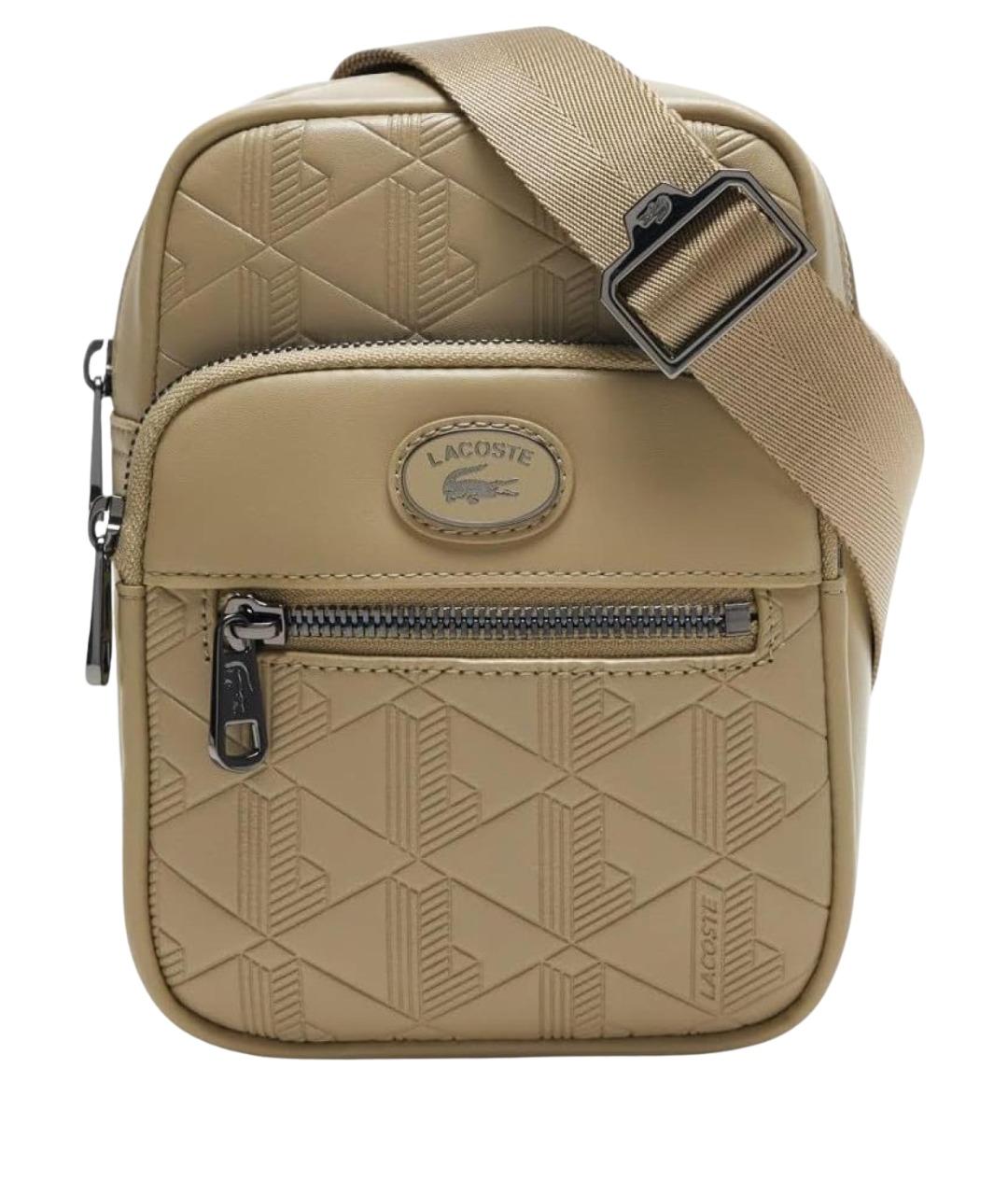 LACOSTE Бежевая сумка на плечо из искусственной кожи, фото 1