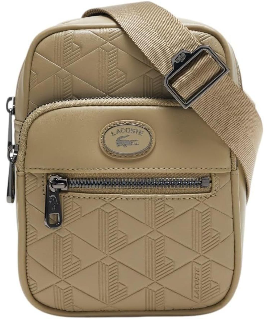LACOSTE Бежевая сумка на плечо из искусственной кожи, фото 5