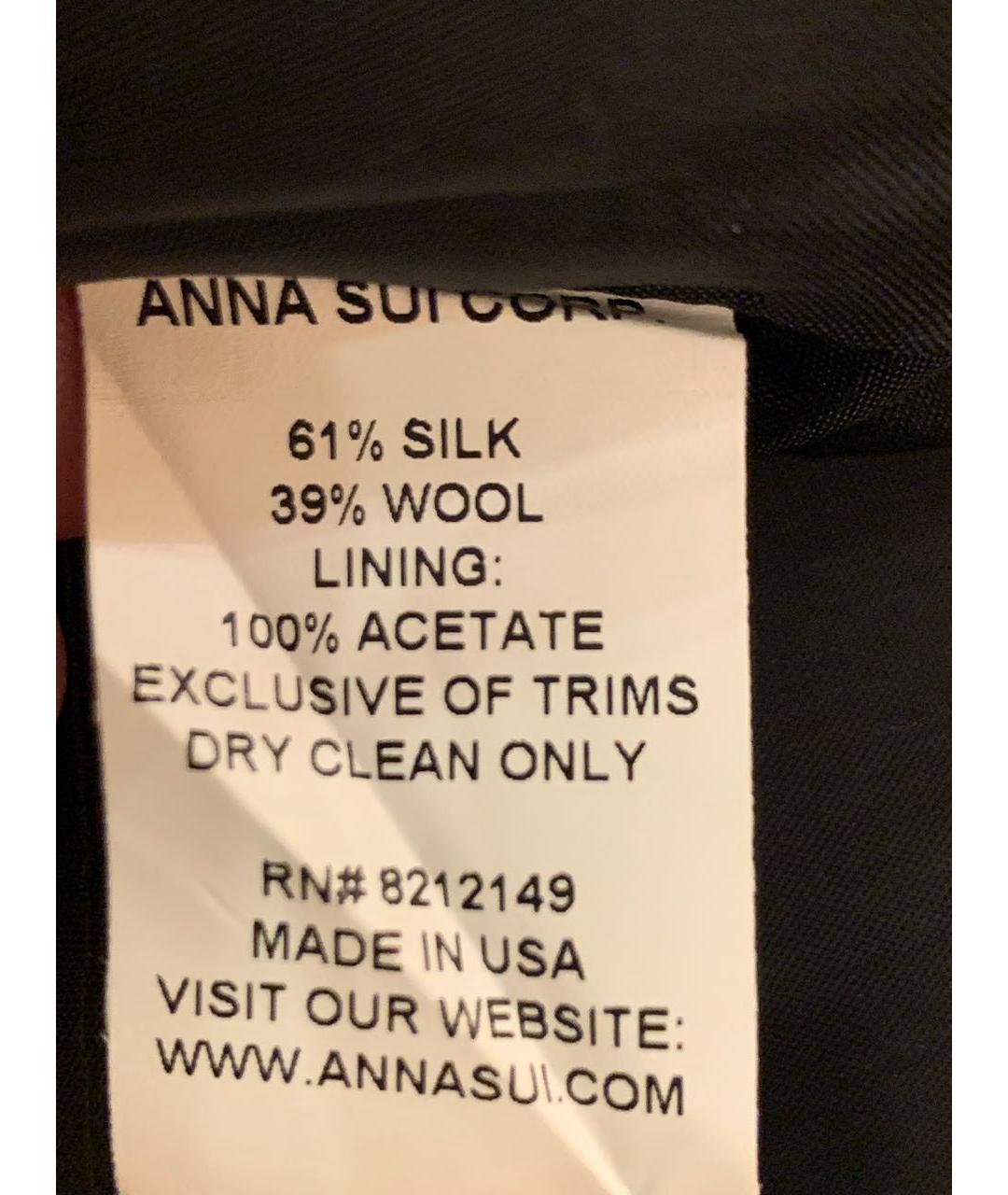 ANNA SUI Черное повседневное платье, фото 7