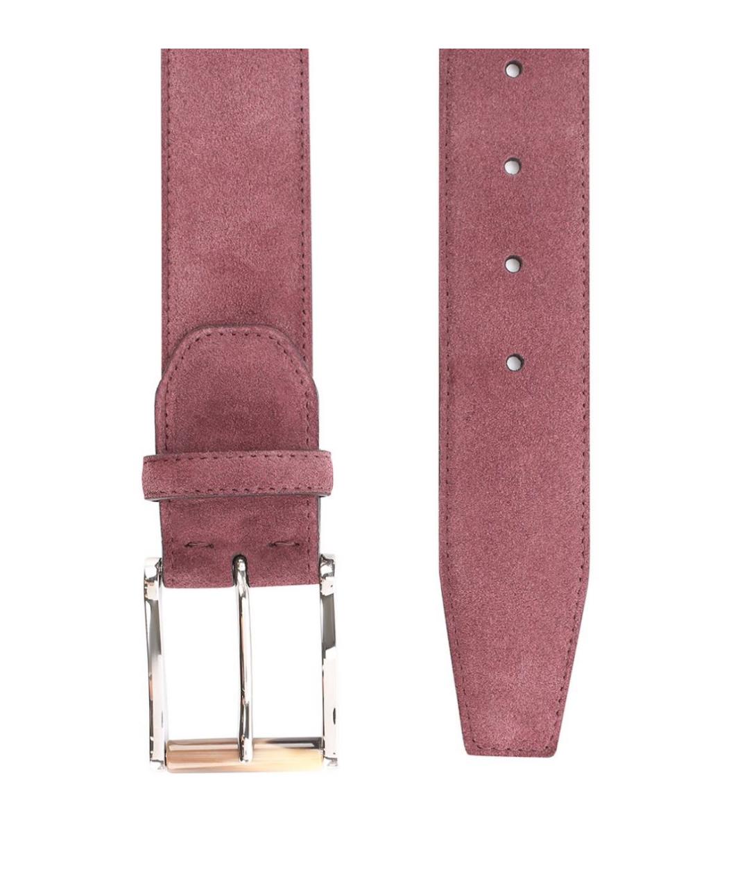 KITON Бордовый замшевый ремень, фото 5