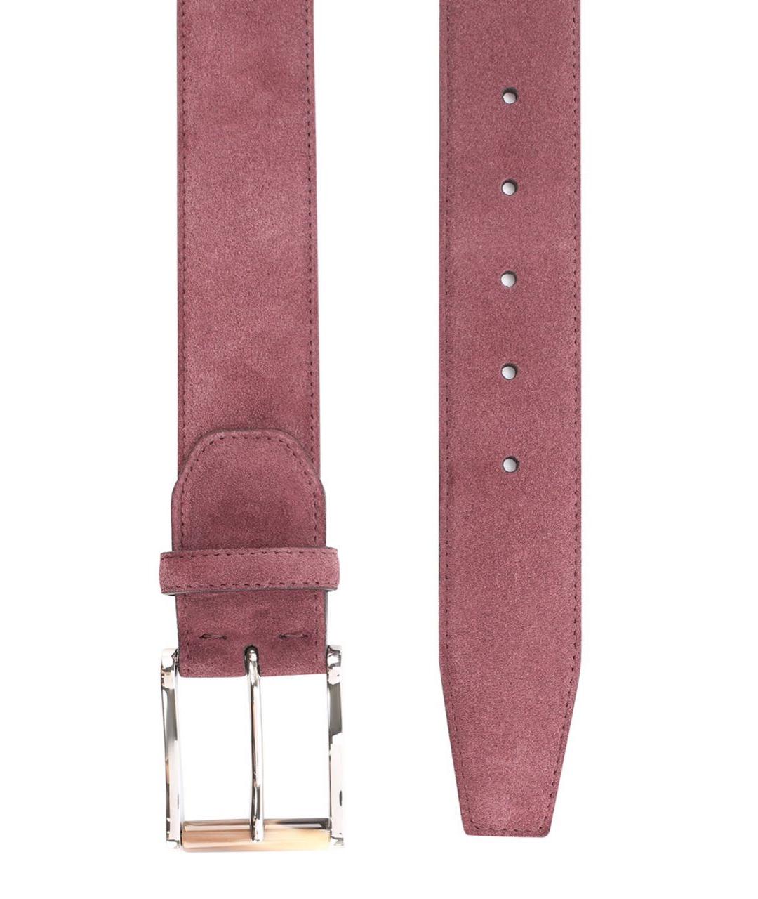 KITON Бордовый замшевый ремень, фото 3