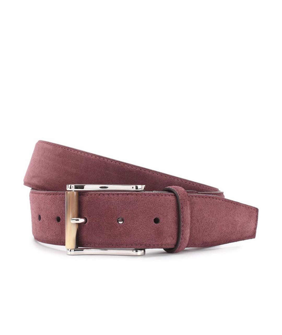 KITON Бордовый замшевый ремень, фото 1