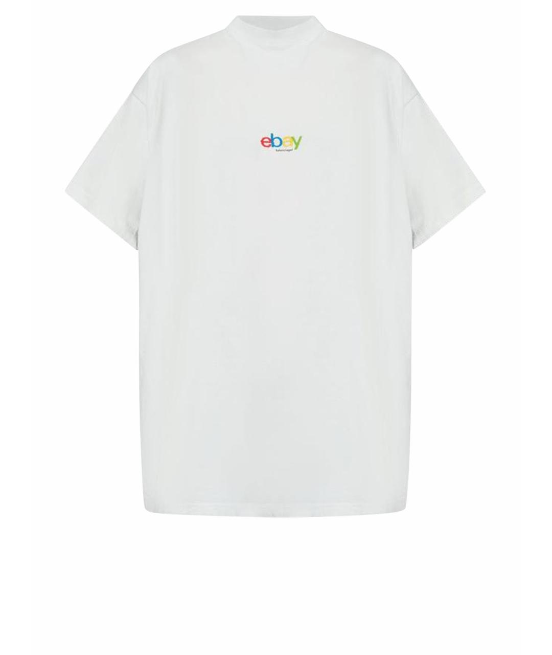 BALENCIAGA Белая хлопковая футболка, фото 1