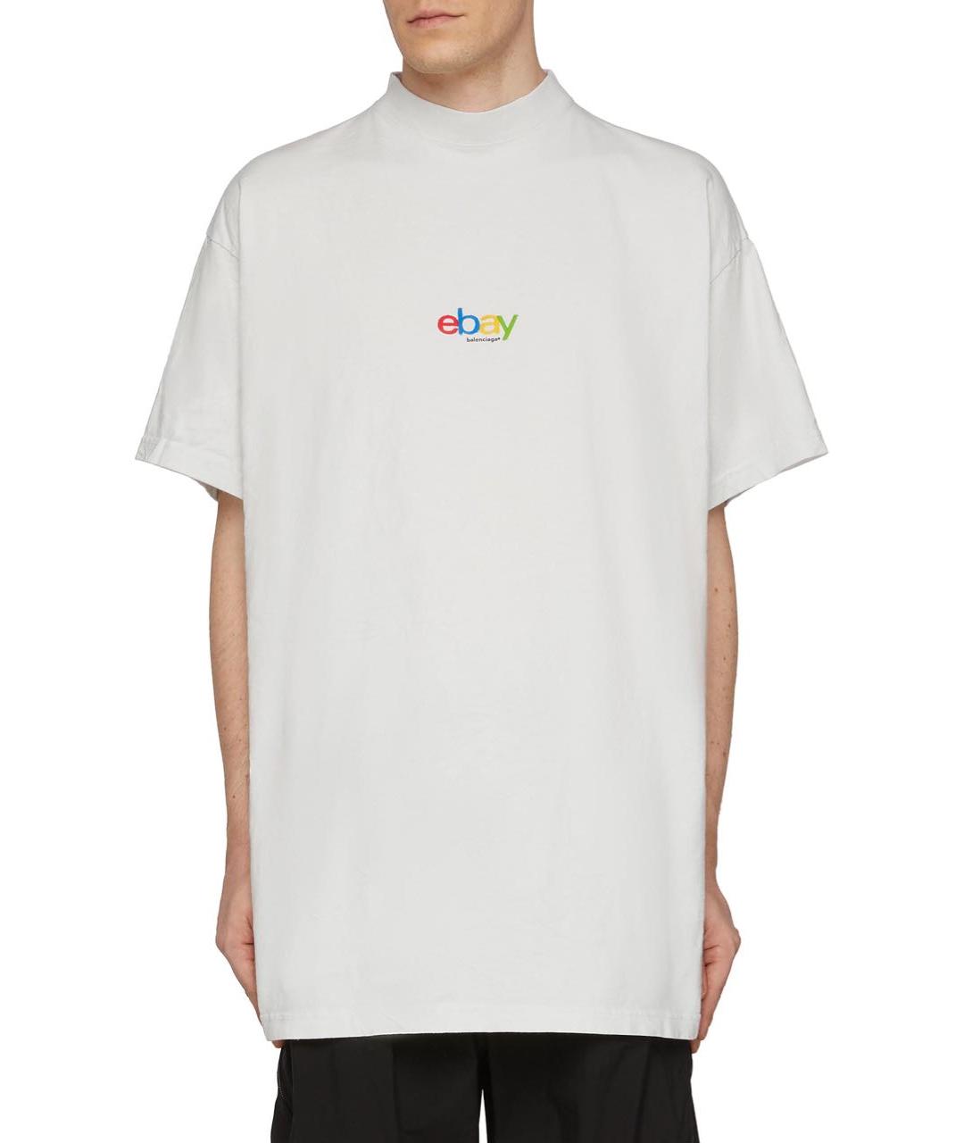 BALENCIAGA Белая хлопковая футболка, фото 4