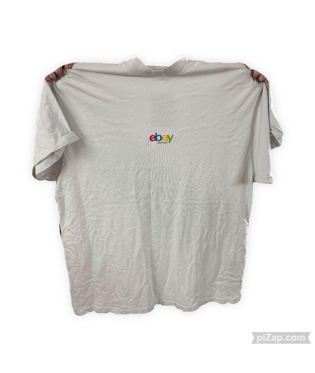 BALENCIAGA Белая хлопковая футболка, фото 2