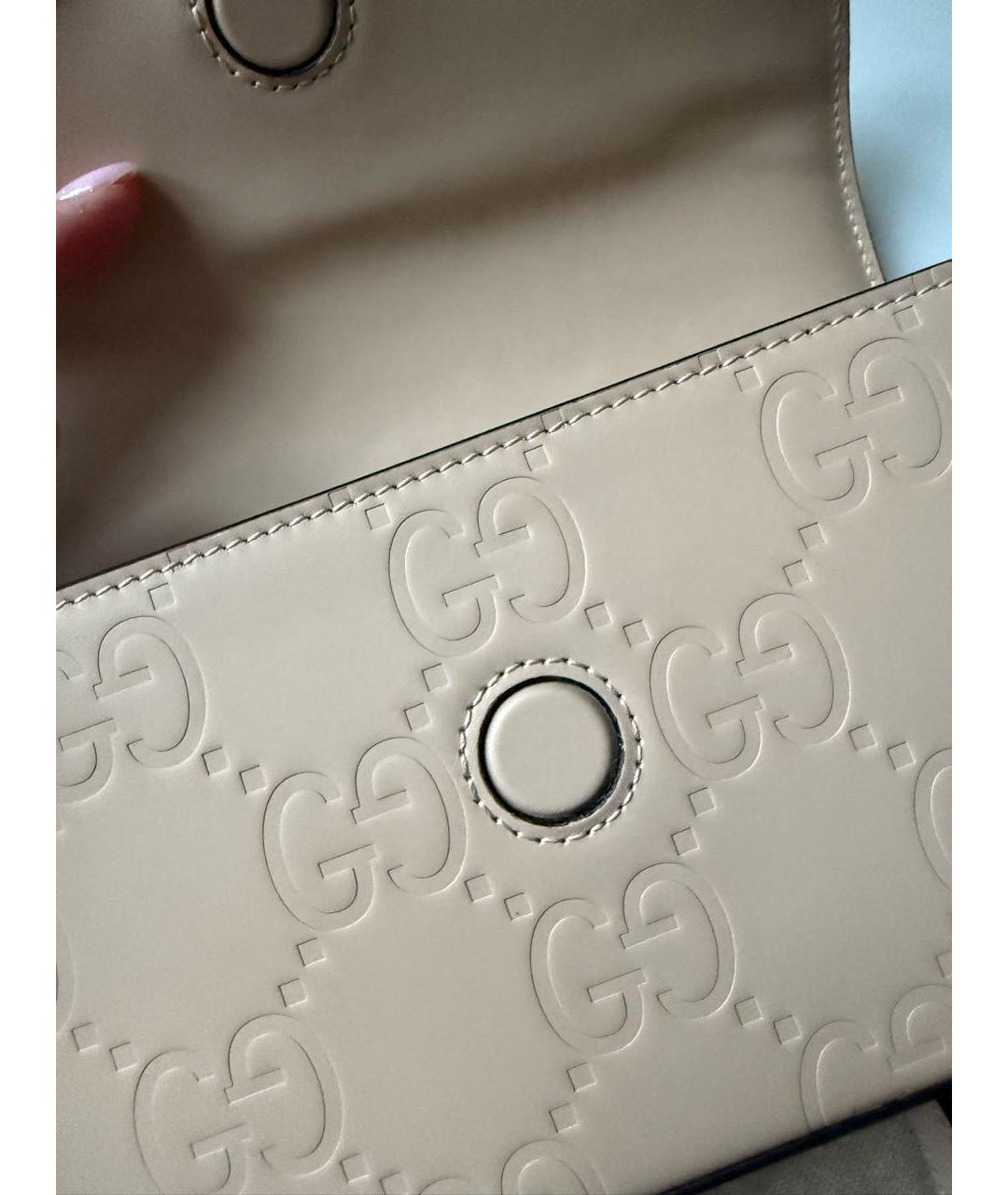 GUCCI Бежевая кожаная сумка через плечо, фото 4