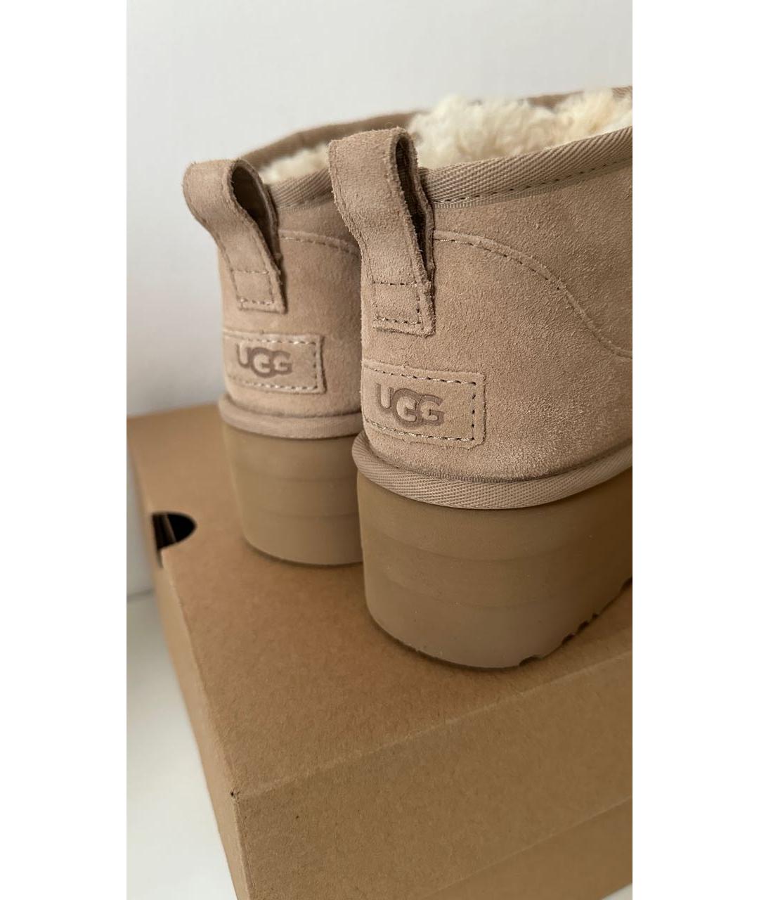 UGG AUSTRALIA Бежевые замшевые ботинки, фото 5