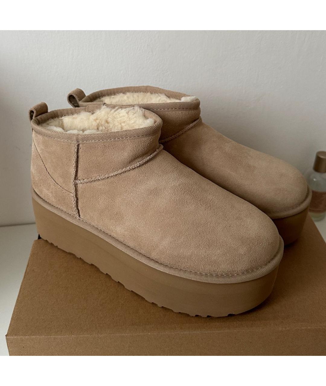 UGG AUSTRALIA Бежевые замшевые ботинки, фото 9