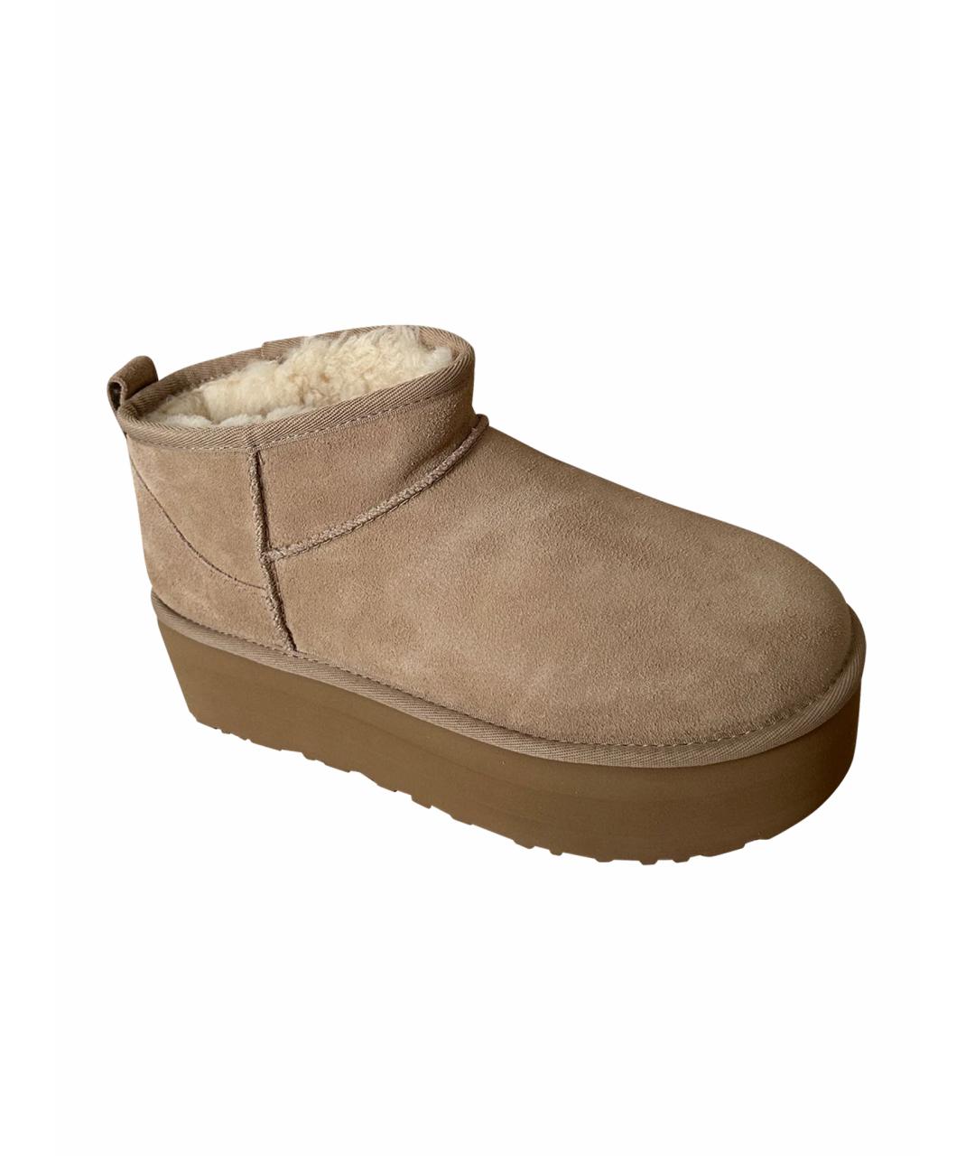 UGG AUSTRALIA Бежевые замшевые ботинки, фото 1