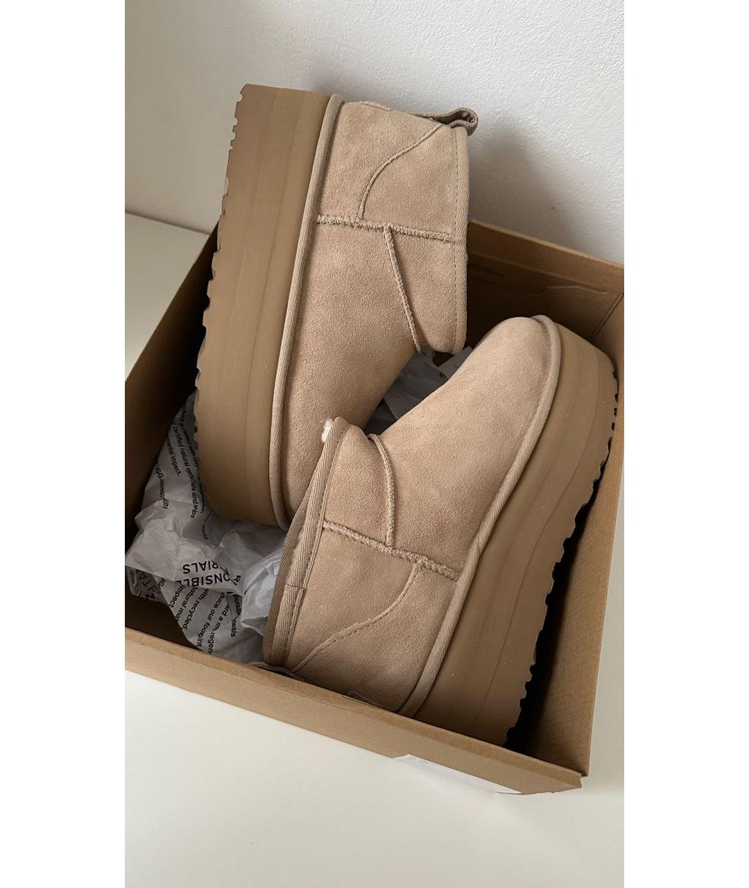 UGG AUSTRALIA Бежевые замшевые ботинки, фото 6