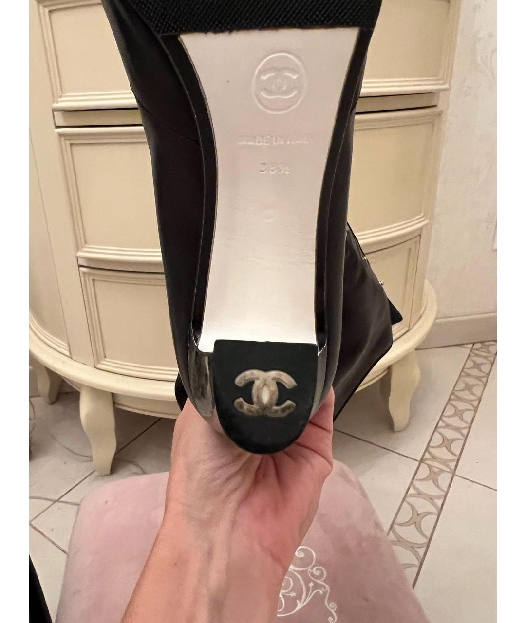 CHANEL Черные кожаные полусапоги, фото 3