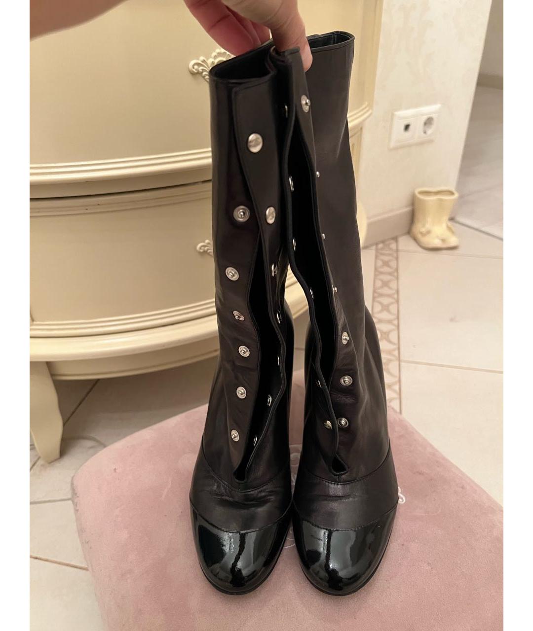 CHANEL Черные кожаные полусапоги, фото 7
