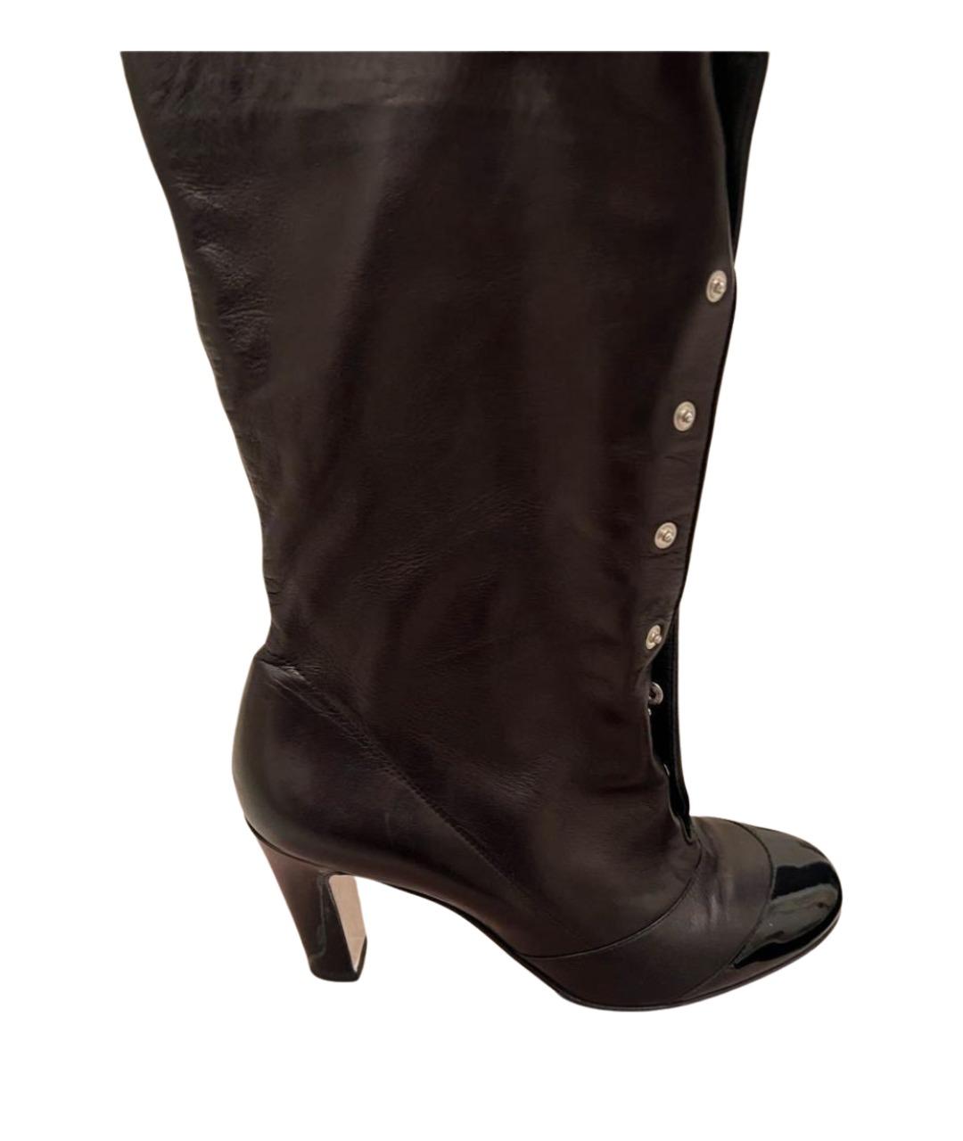 CHANEL Черные кожаные полусапоги, фото 1