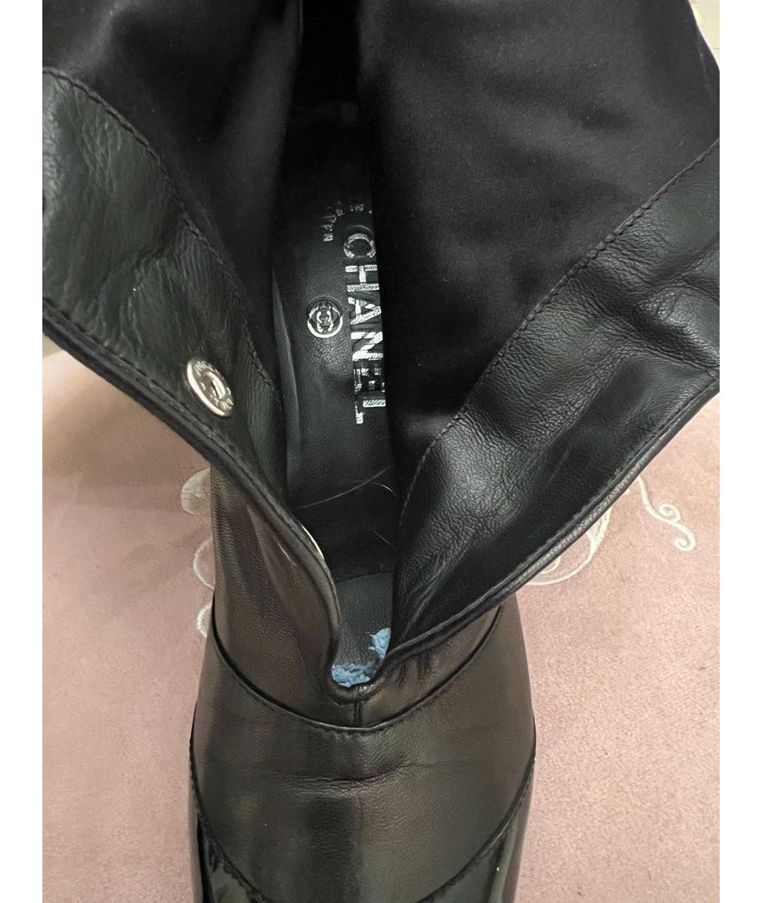 CHANEL Черные кожаные полусапоги, фото 4