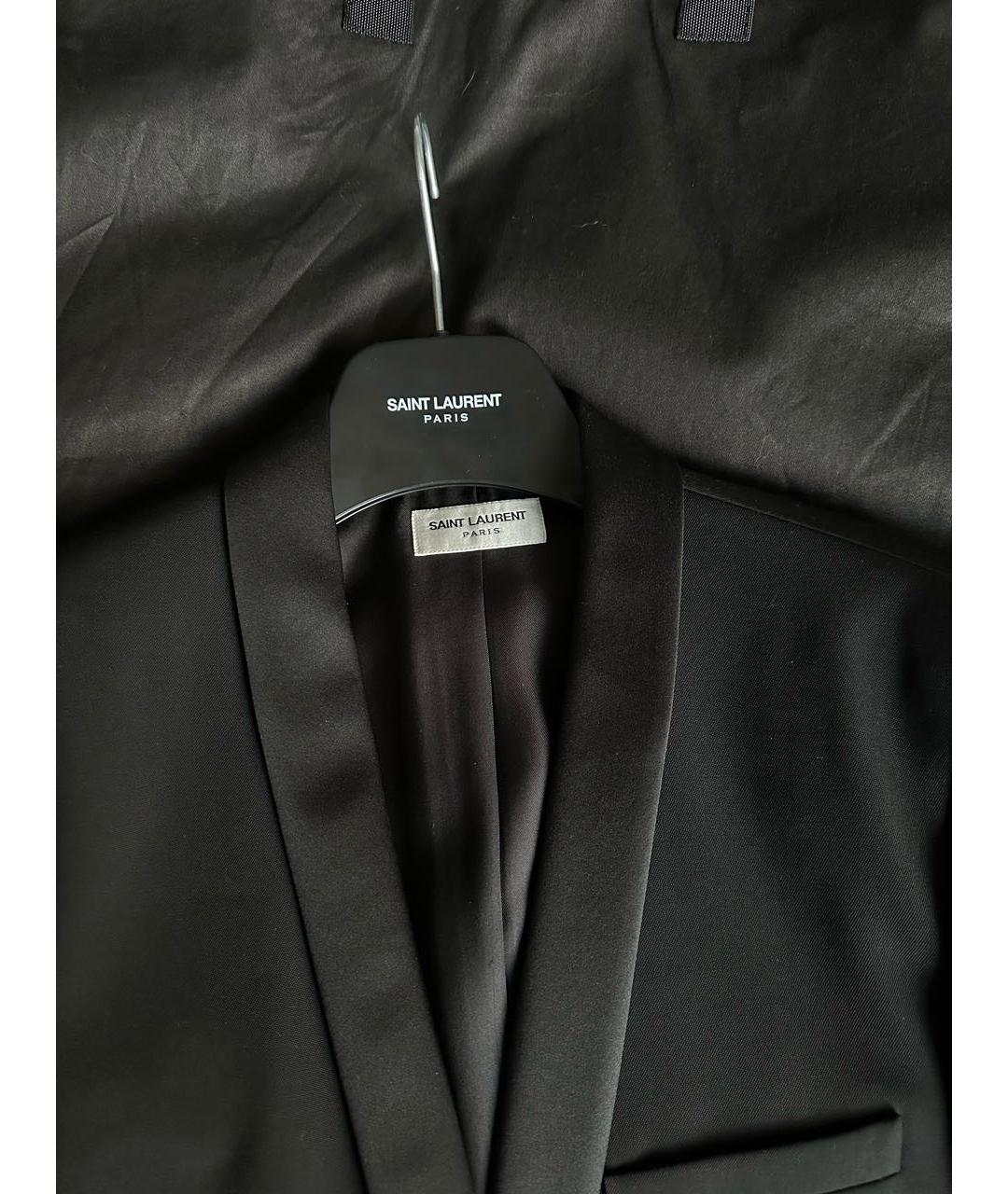 SAINT LAURENT Черный шерстяной пиджак, фото 7