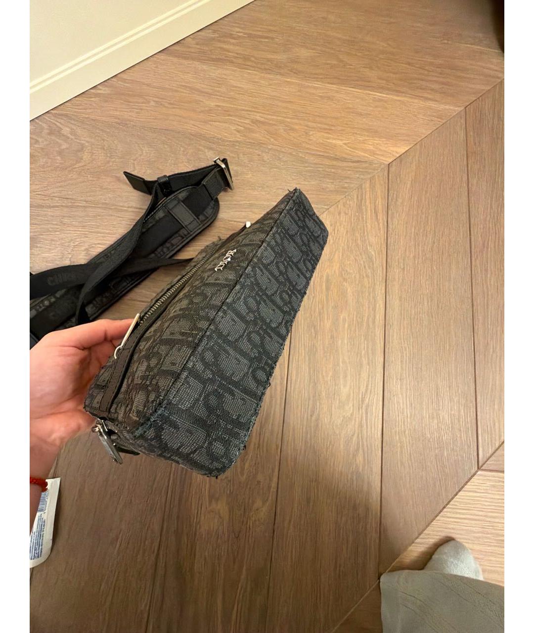 CHRISTIAN DIOR Темно-синяя деним сумка на плечо, фото 5