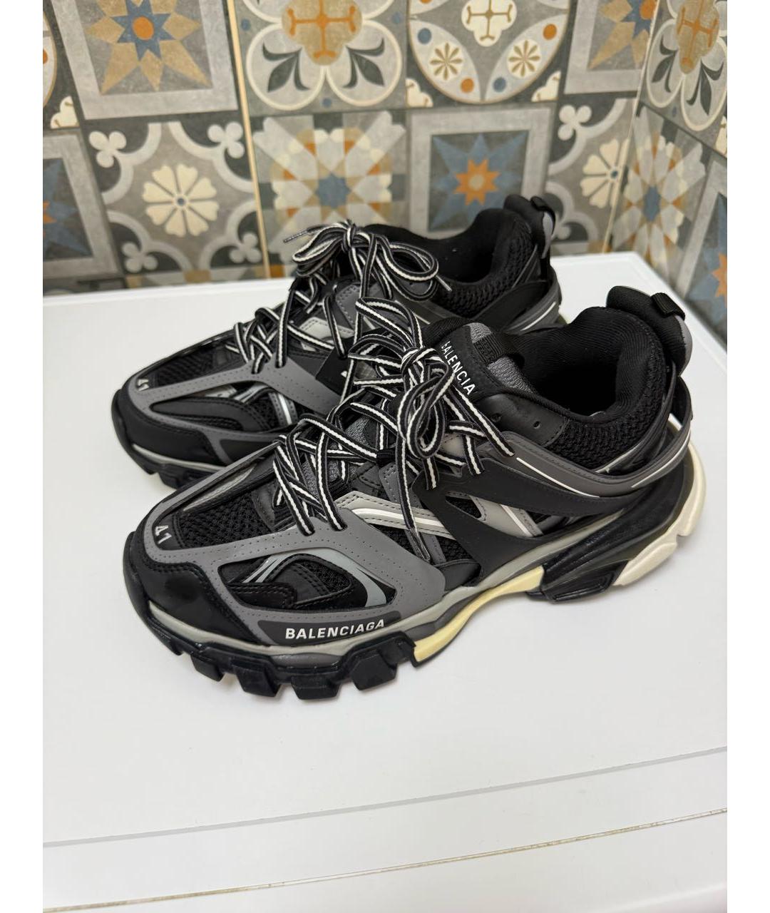 BALENCIAGA Черные текстильные низкие кроссовки / кеды, фото 3