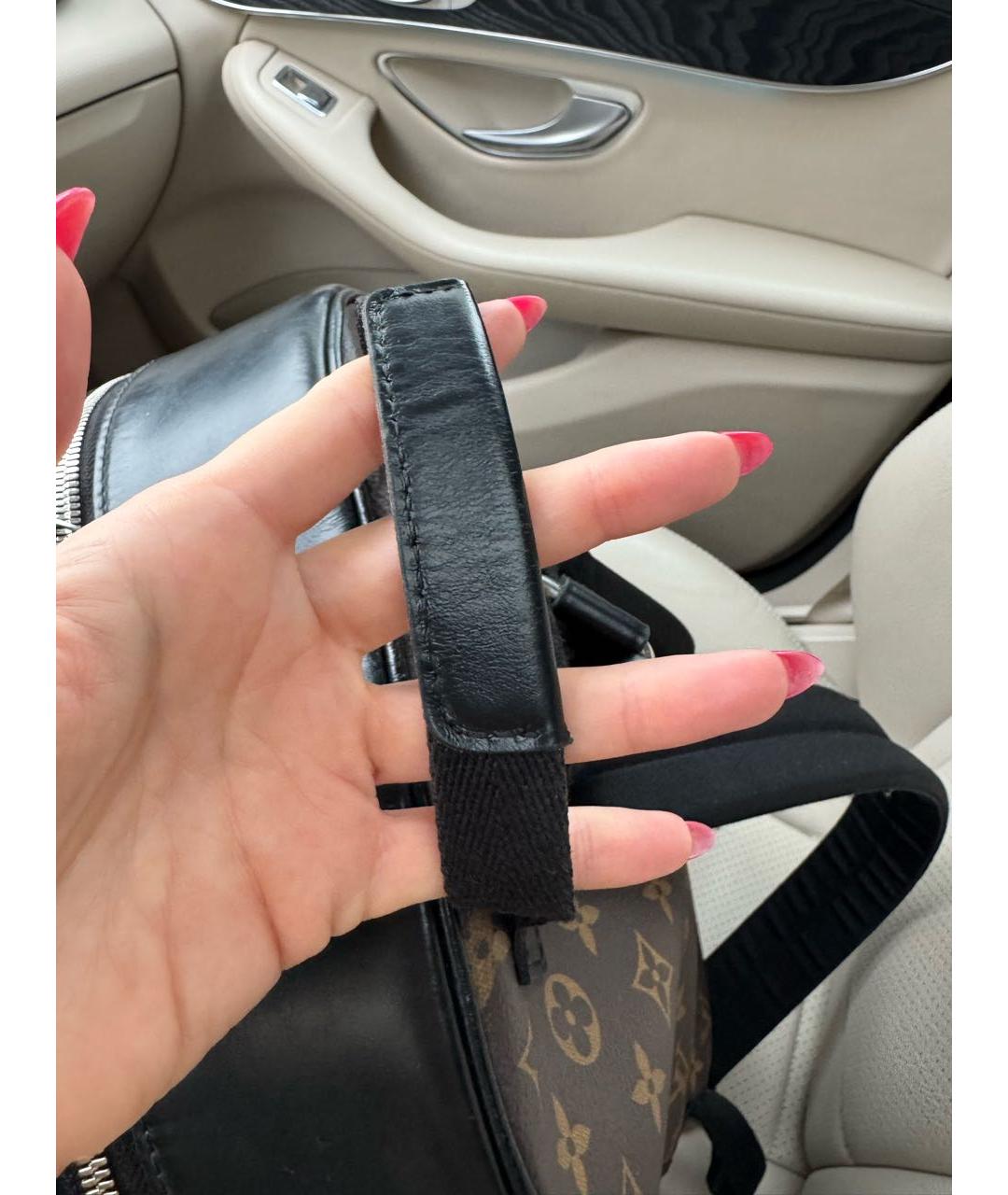 LOUIS VUITTON Коричневый кожаный рюкзак, фото 6