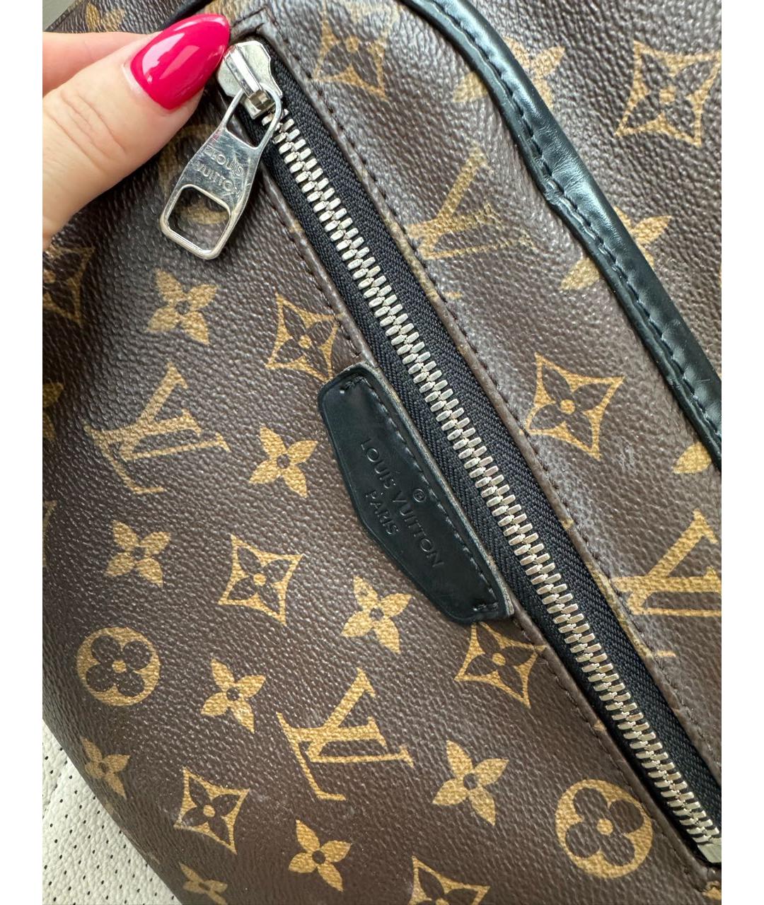 LOUIS VUITTON Коричневый кожаный рюкзак, фото 3