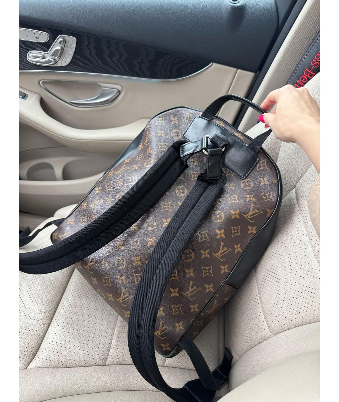 LOUIS VUITTON Коричневый кожаный рюкзак, фото 7