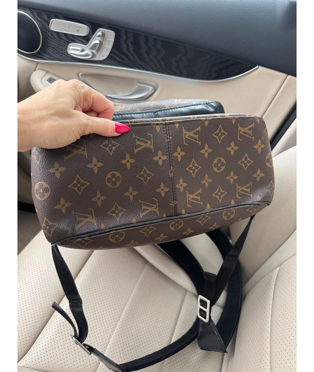 LOUIS VUITTON Коричневый кожаный рюкзак, фото 8