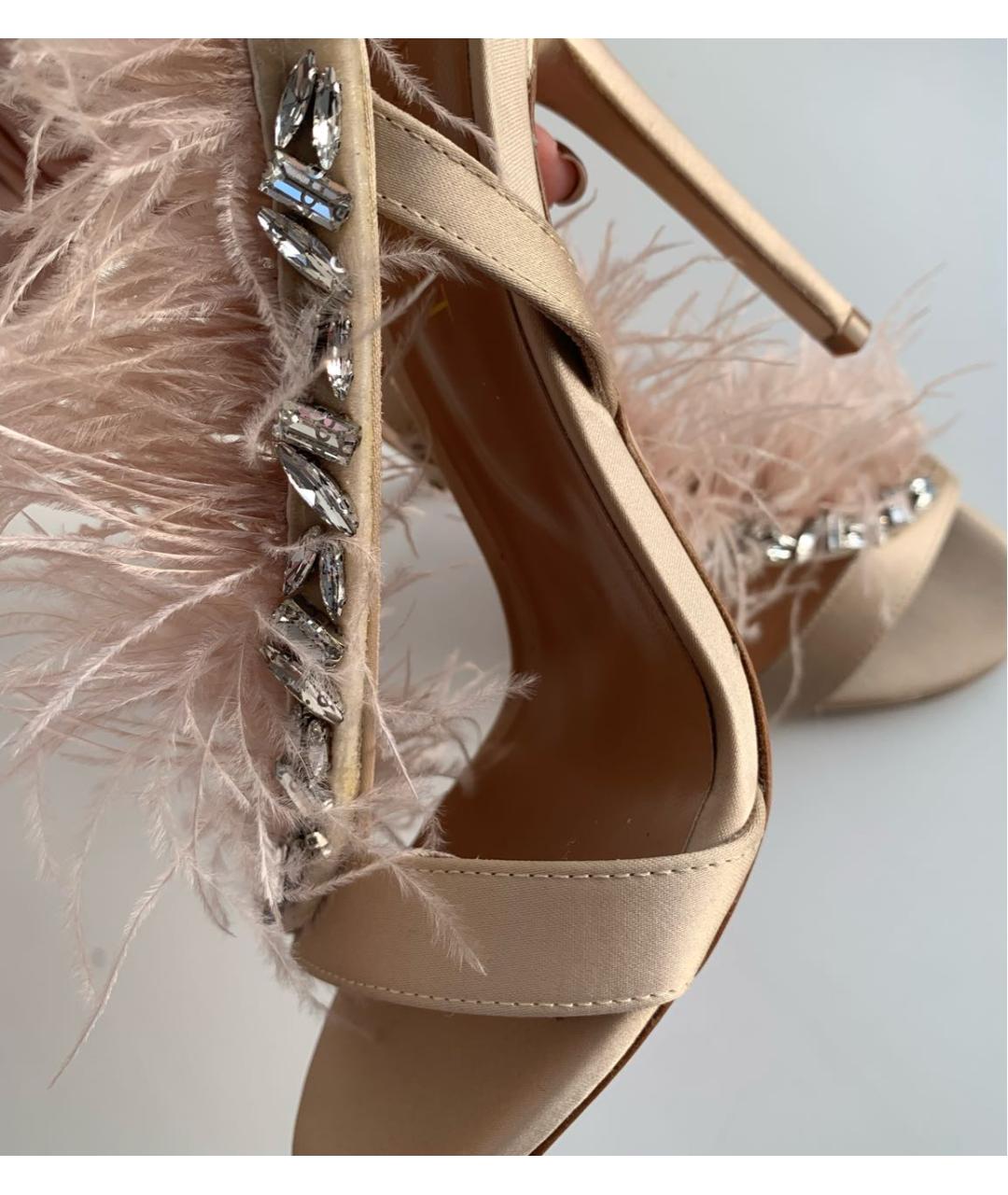 TWIN-SET Бежевые кожаные босоножки, фото 7