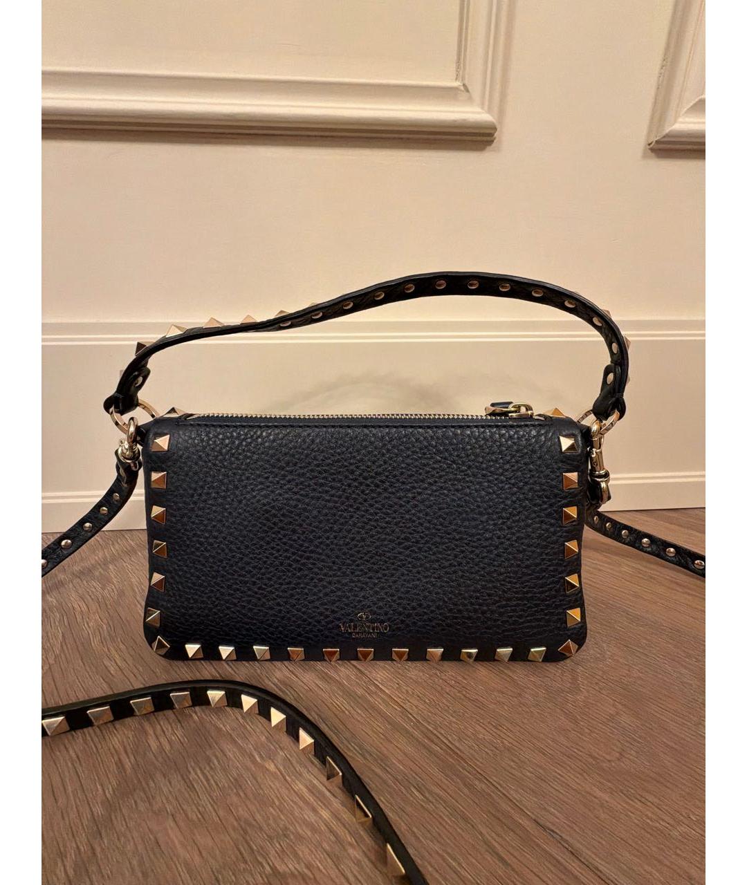 VALENTINO Темно-синяя кожаная сумка через плечо, фото 3