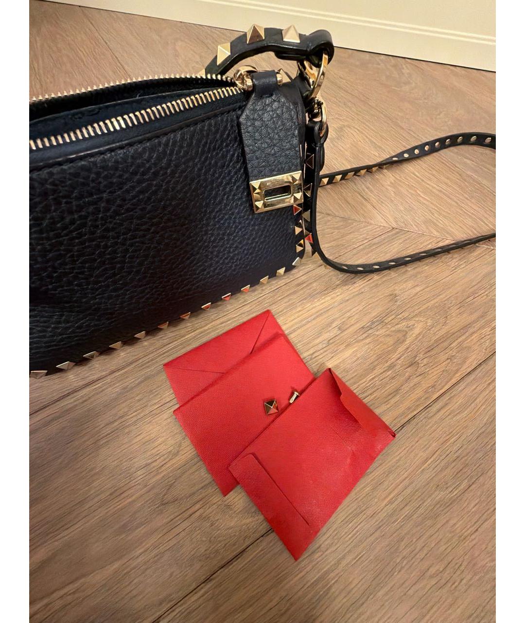 VALENTINO Темно-синяя кожаная сумка через плечо, фото 5