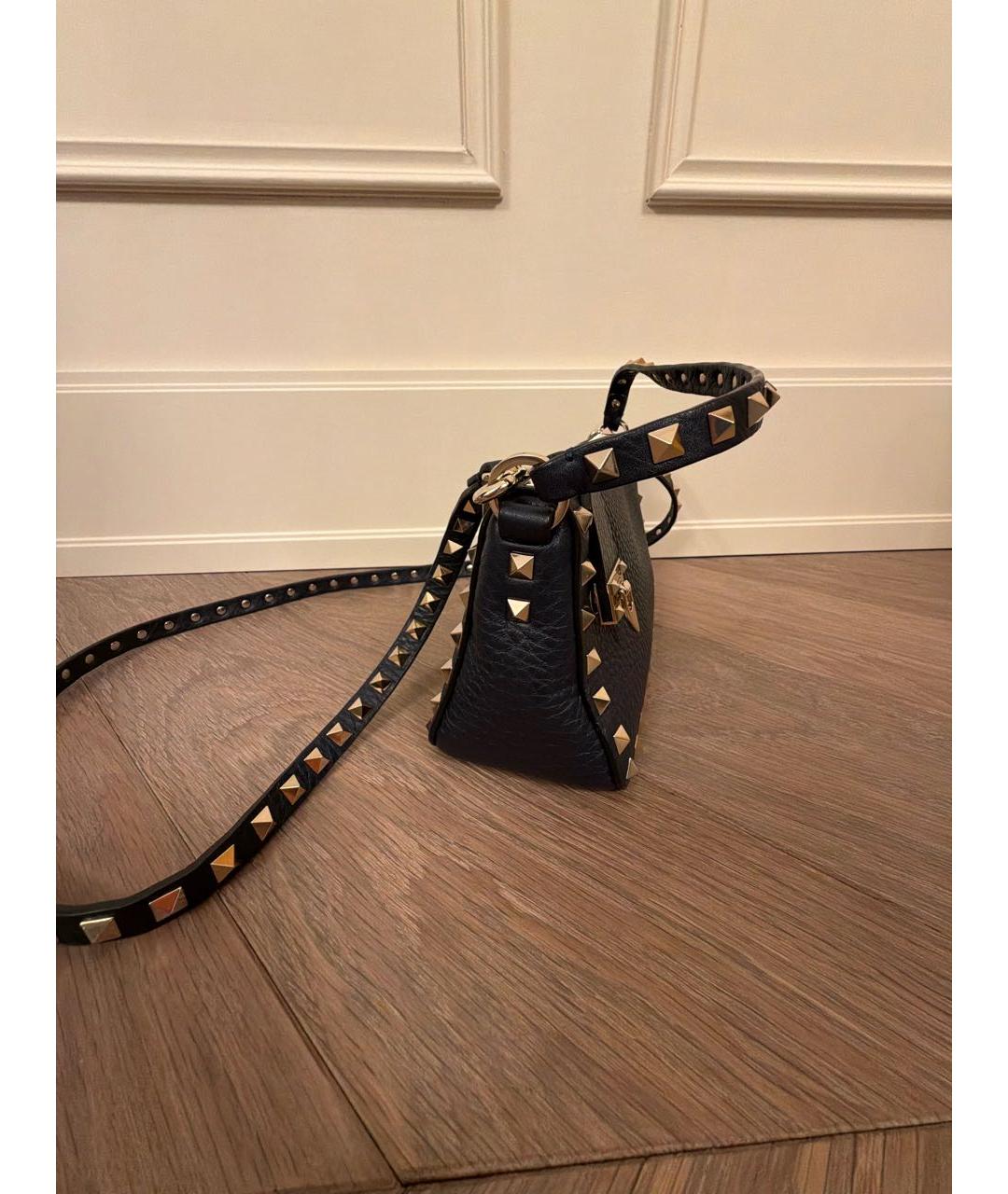 VALENTINO Темно-синяя кожаная сумка через плечо, фото 2