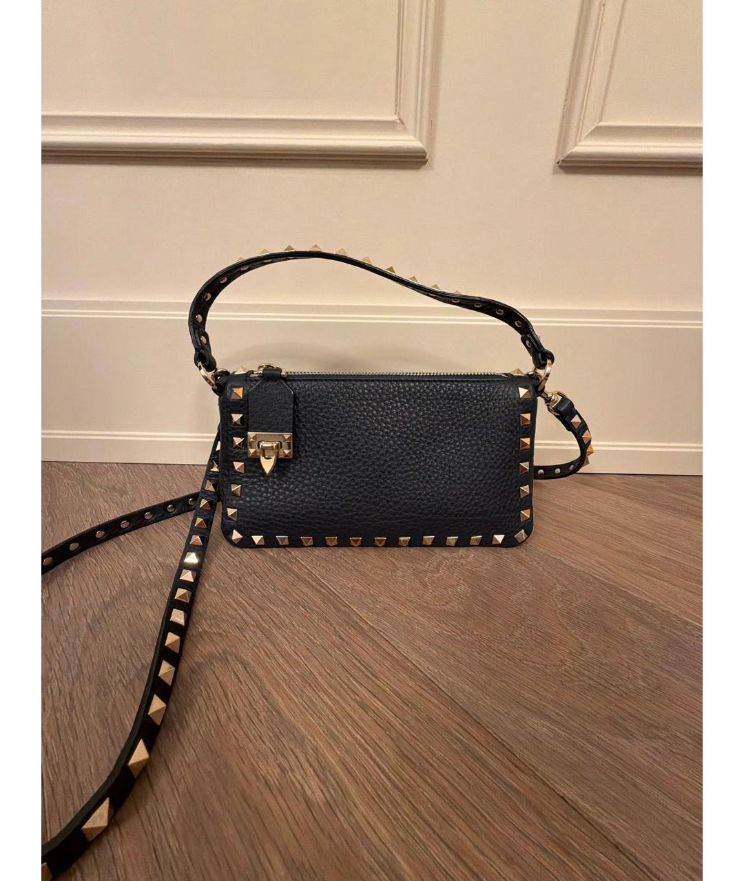 VALENTINO Темно-синяя кожаная сумка через плечо, фото 6