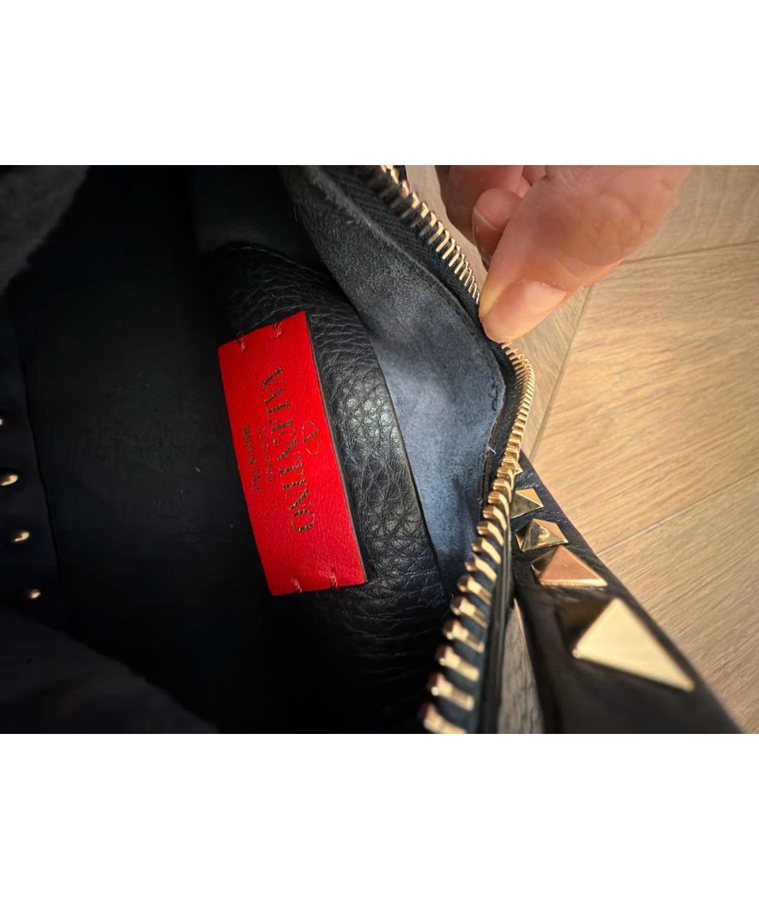 VALENTINO Темно-синяя кожаная сумка через плечо, фото 4