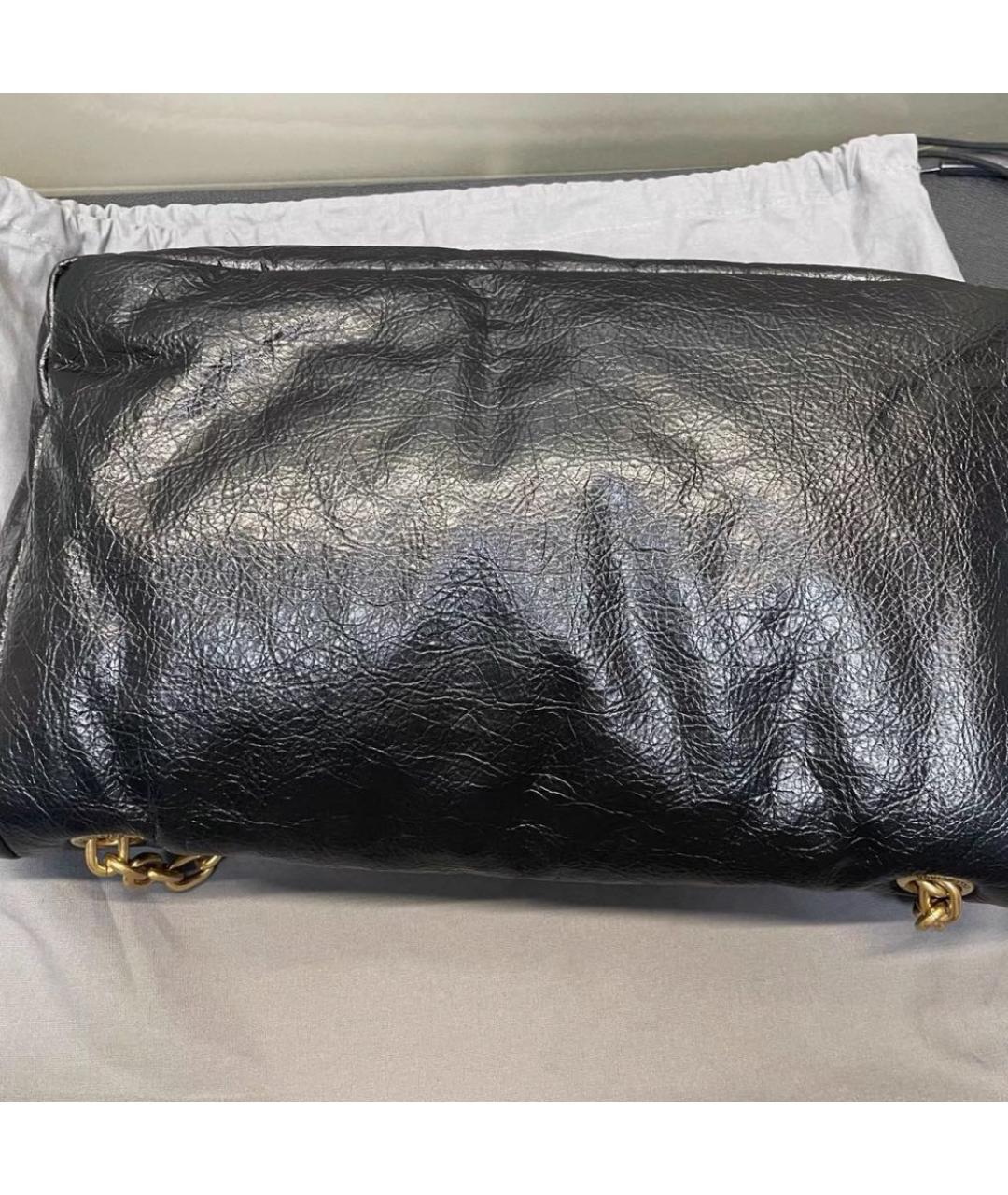 BALENCIAGA Черная кожаная сумка через плечо, фото 5