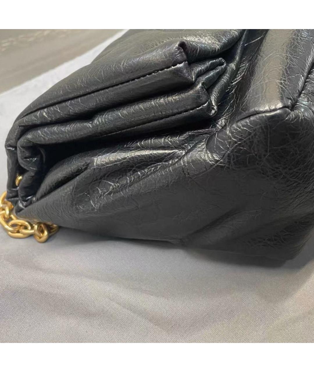 BALENCIAGA Черная кожаная сумка через плечо, фото 2