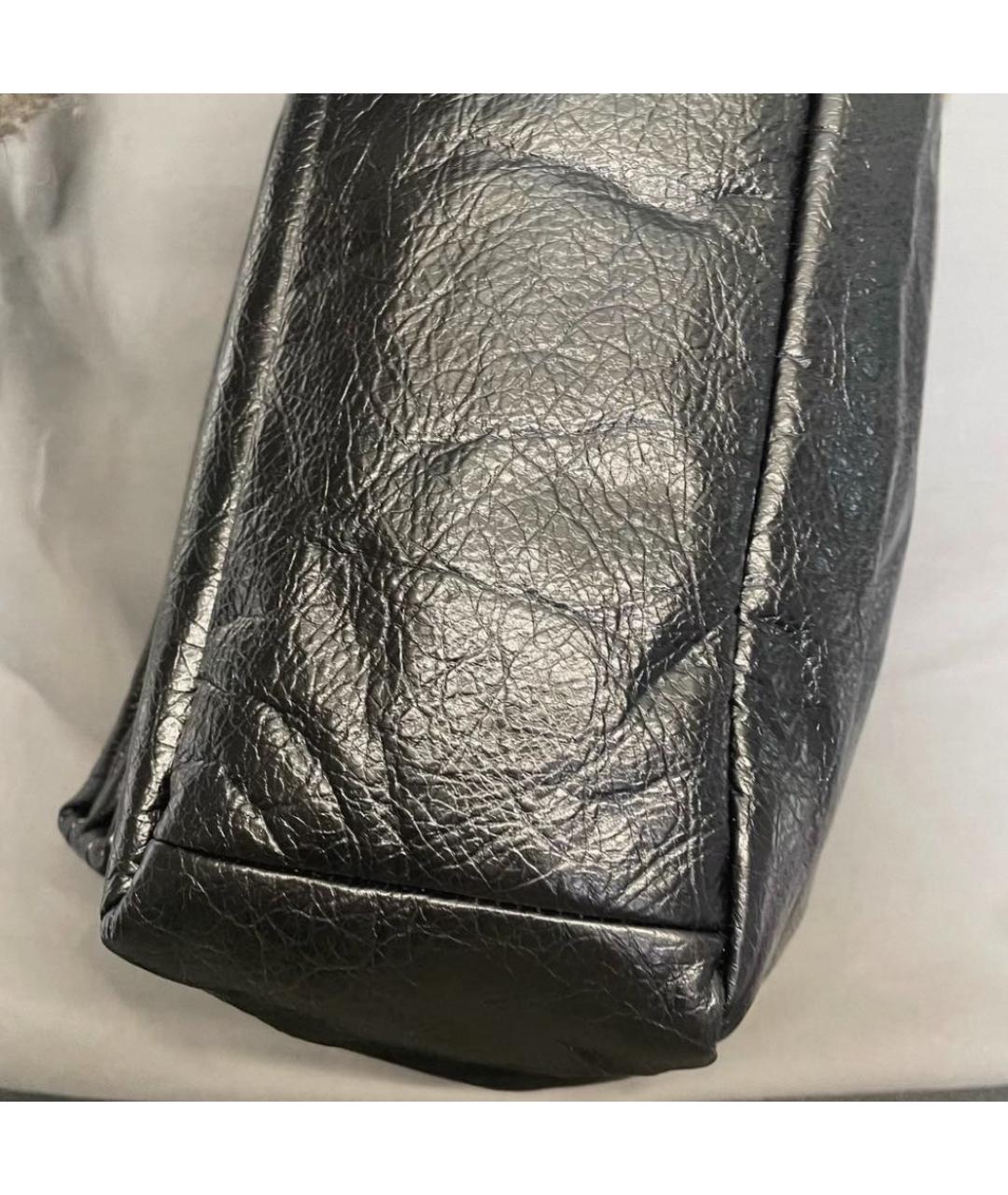 BALENCIAGA Черная кожаная сумка через плечо, фото 4