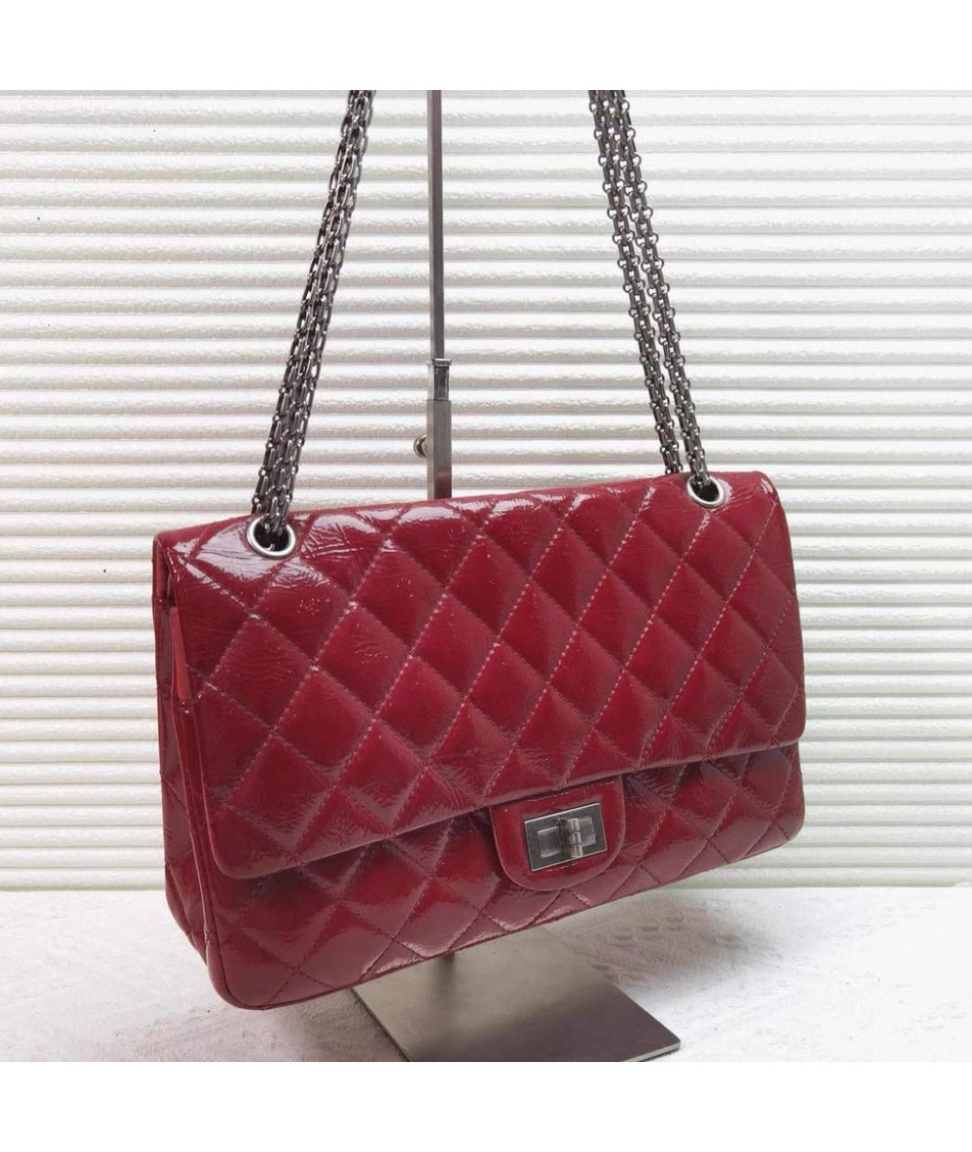 CHANEL Красная кожаная сумка через плечо, фото 4