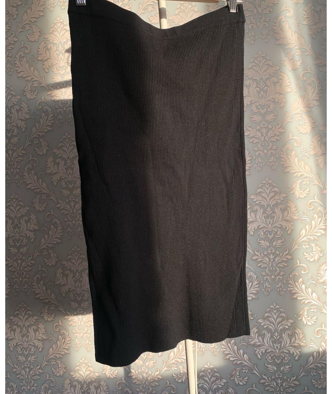 PINKO Черная полиэстеровая юбка миди, фото 7