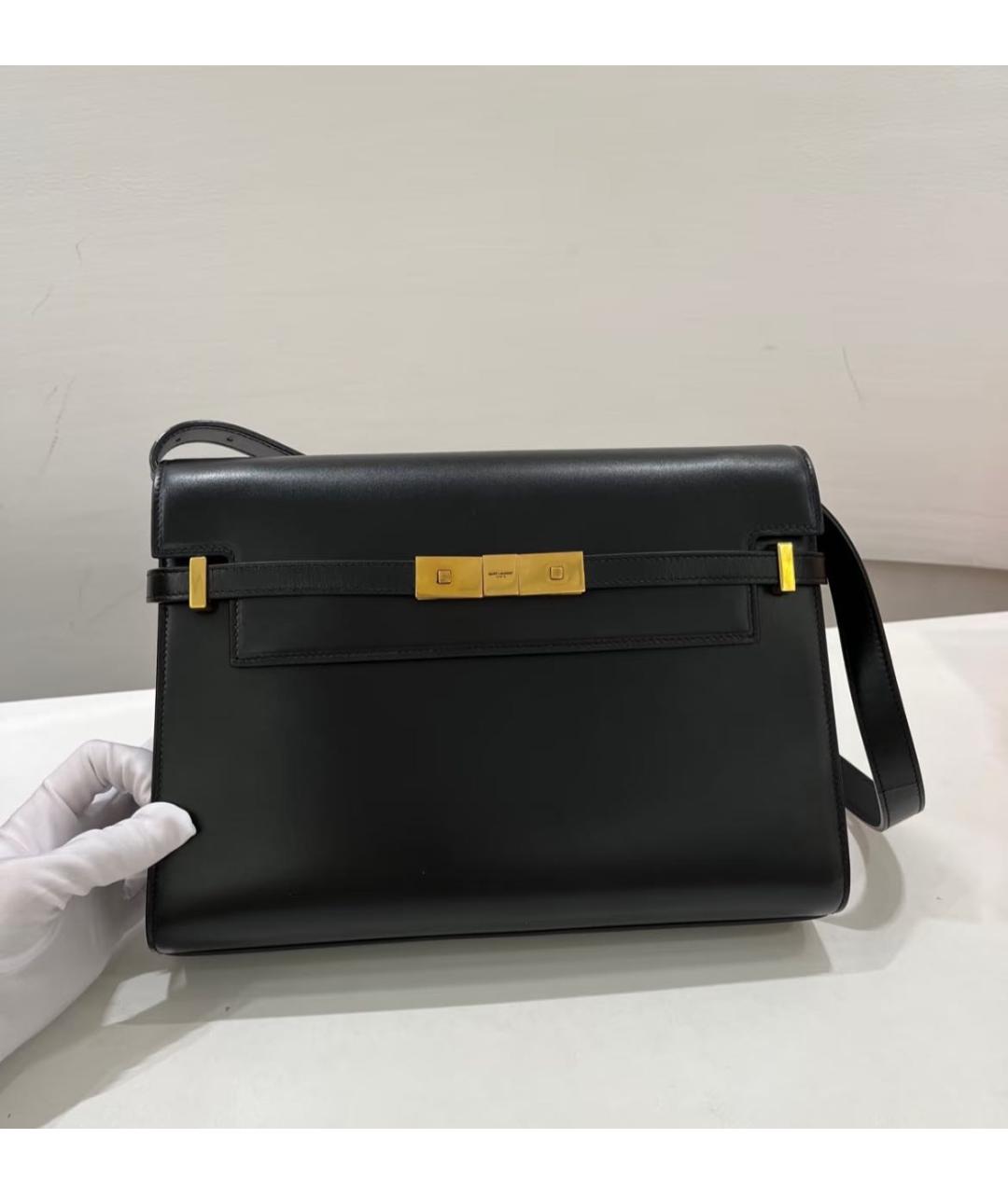 SAINT LAURENT Черная кожаная сумка через плечо, фото 5