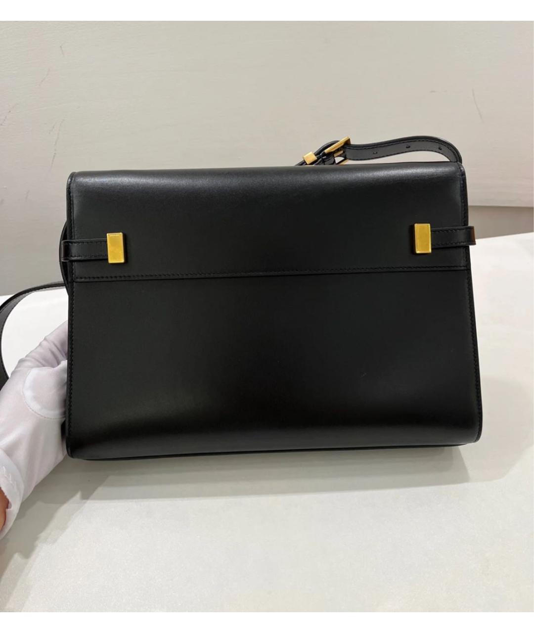 SAINT LAURENT Черная кожаная сумка через плечо, фото 2