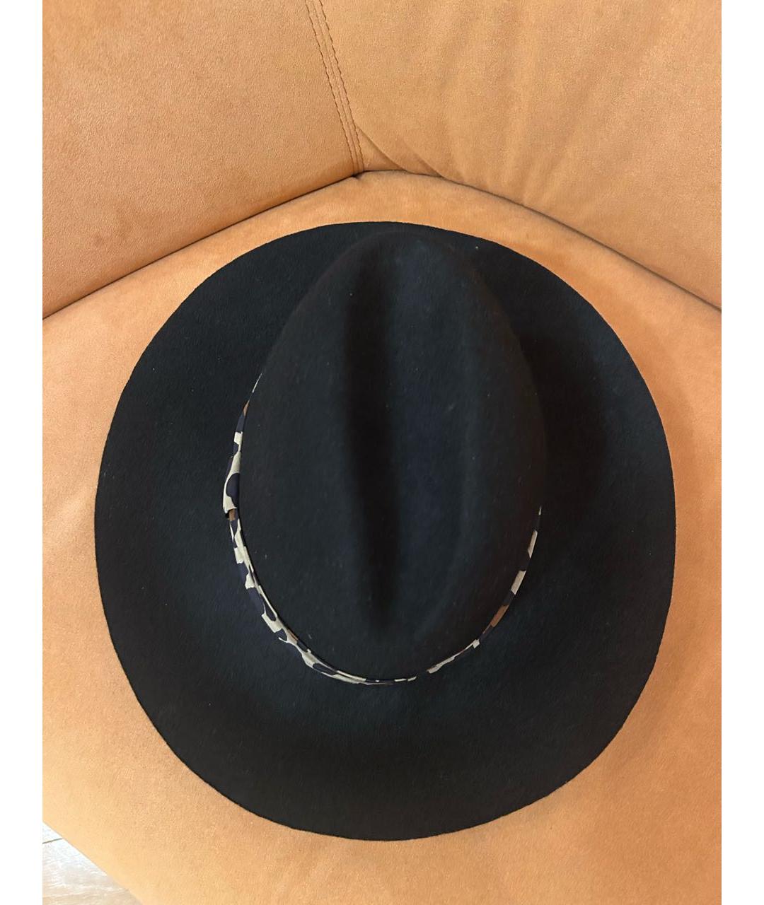 MAX MARA Черная шерстяная шляпа, фото 2